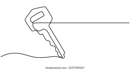 Keys Single Line Icon, Keys line icon editible stroke, House Key Line Icon Design, key continuous one line drawing, Continuous Drawing of Digital Key Icon. Hand Drawn Symbol Vector Illustration.