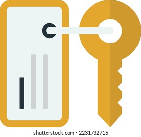 keys and tags illustration in minimal style isolated on background