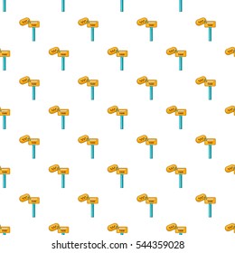 Keys to taxi pattern. Cartoon illustration of keys to taxi vector pattern for web