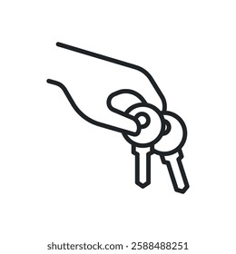 Keys thin line icons. Perfect pixel on transparent background