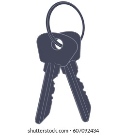 Keys. Vector 3d illustration isolated on white background
