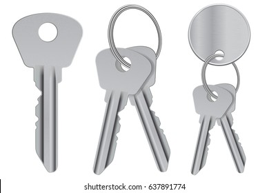 Keys. Vector 3d illustration isolated on white background