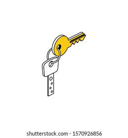 Keys Vector 3d isometric, color web icon, new flat style. Creative illustration design, idea for infographics.