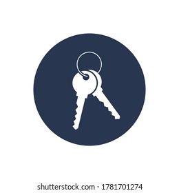 Keys vector icon, Flat design simple illustration isolated on circle.