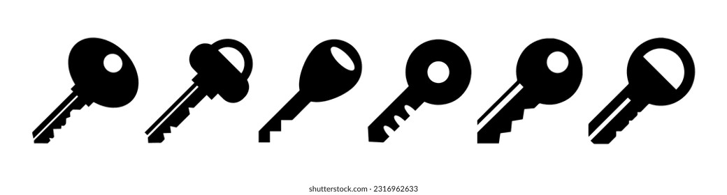 Keys vector icons set. House keys.