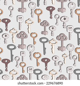Keys Vector illustration Seamless background.