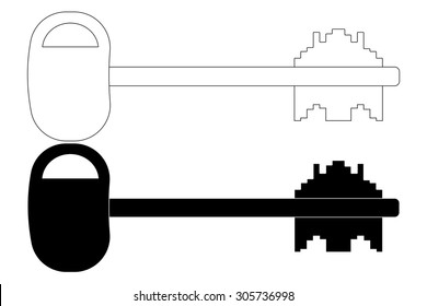 Keys. Vector isolated