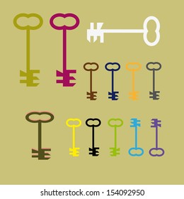 Keys. Vector set.