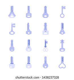 Keys vector set isolated on white background