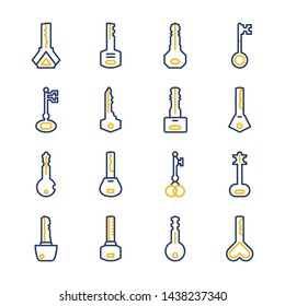 Keys vector set isolated on white background