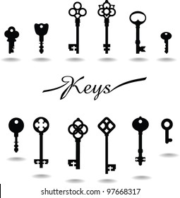 Keys Vector. Vintage Key Icon 