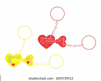 Keys for your heart without outline and chain