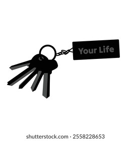 The keys of your life. vector illustration of a bunch of keys on a white surface