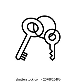 Keyset thin line icon, symbol of security and protection. Modern vector illustration.