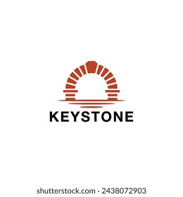 Keystone Brick Bridge with river creek logo design