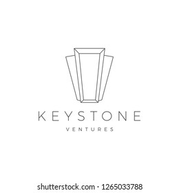 Keystone key stone logo vector icon illustration line outline monoline
