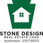 Keystone Logo Design. Luxury Stone Brick with Minimalist Style.