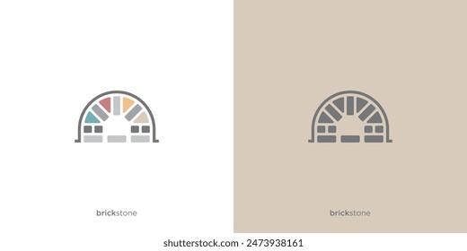 Keystone Logo Design. Luxury Stone Brick with Minimalist Style.