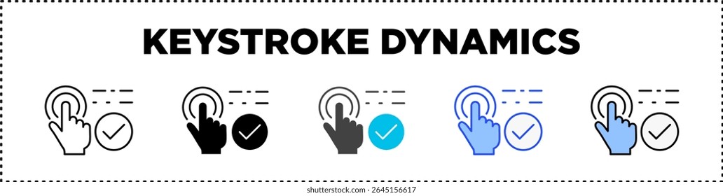Keystroke Dynamics Icon Pack Line And Glyph
