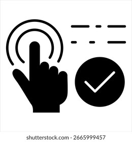 Keystroke Dynamics Single Icon Glyph Illustration