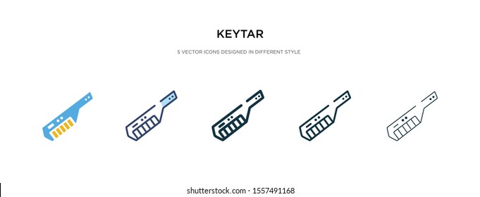 keytar icon in different style vector illustration. two colored and black keytar vector icons designed in filled, outline, line and stroke style can be used for web, mobile, ui