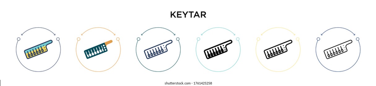 Icono de teclado en estilo relleno, delgado, contorno y trazo. Ilustración vectorial de dos iconos de los vectores de pulsación de teclado en color y negro se puede utilizar para móviles, ui, web