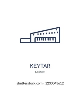 Keytar icon. Keytar linear symbol design from music collection. Simple outline element vector illustration on white background
