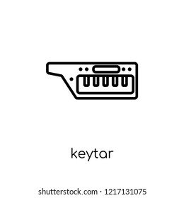 keytar icon. Trendy modern flat linear vector keytar icon on white background from thin line Music collection, outline vector illustration