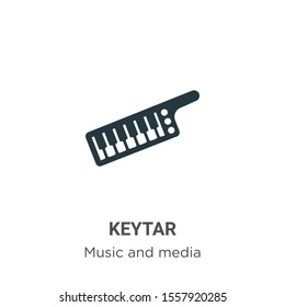 Keytar vector icon on white background. Flat vector keytar icon symbol sign from modern music collection for mobile concept and web apps design.