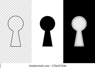 keywhole icon vector illustration.key whole opportunity concept symbol. door lock shape logo. enter access silhouette. mystery effect. gate