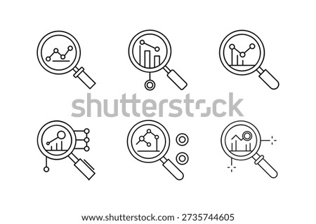 keyword analysis icon line art vector illustration outline isolated