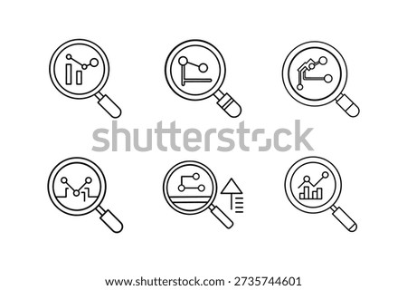 keyword analysis line art vector illustration outline isolated