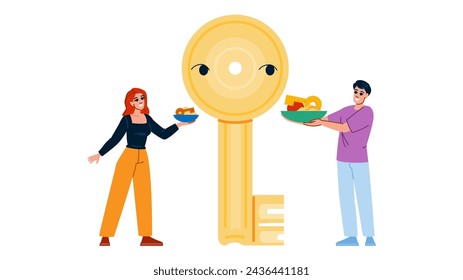 keyword cannibalization vector. market analysis, search web, sales fish keyword cannibalization character. people flat cartoon illustration