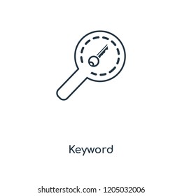 Keyword concept line icon. Linear Keyword concept outline symbol design. This simple element illustration can be used for web and mobile UI/UX.