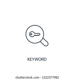 Keyword concept line icon. Simple element illustration. Keyword concept outline symbol design from SEO set. Can be used for web and mobile UI/UX