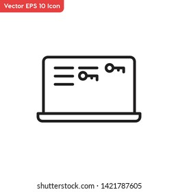 Keyword density, computer key symbol vector icon. Elements for mobile concepts and web apps.