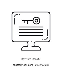 Keyword Density icon. Outline style icon design isolated on white background