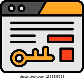 Keyword Density Line Filled Vector Icon Design
