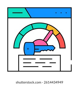 keyword density seo line icon vector. keyword density seo sign. isolated symbol illustration