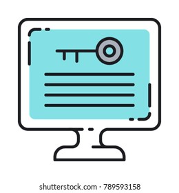 Keyword density seo vector icon. Focus word concept. Blog post or website article illustration.