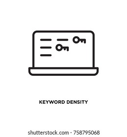 Keyword density vector icon, computer key symbol. Modern, simple flat vector illustration for web site or mobile app