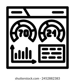 keyword difficulty seo line icon vector. keyword difficulty seo sign. isolated contour symbol black illustration