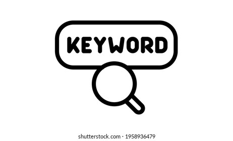 keyword find search seo single isolated icon with outline style