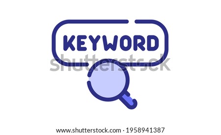 keyword find search seo single isolated icon with dash or dashed line style