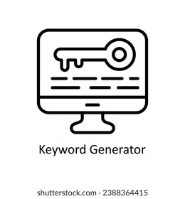 Keyword Generator  vector outline Icon Design illustration. Business And Management Symbol on White background EPS 10 File