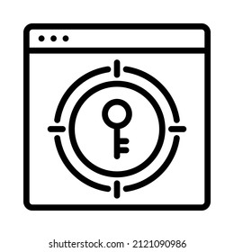 Keyword icon. Concept of Digital Marketing. Outline style. Vector. Isolate on white background.