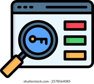 Keyword Icon Lineal Color Vector Illustration