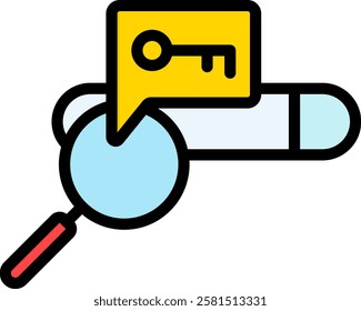 Keyword Icon Lineal Color Vector Illustration