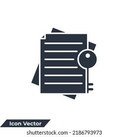 ilustración vectorial del logotipo del icono de palabra clave. plantilla de símbolos de clave y documento para la colección de diseño gráfico y web