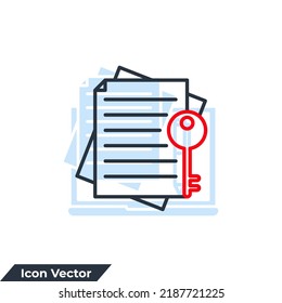 keyword icon logo vector illustration. key and document symbol template for graphic and web design collection
